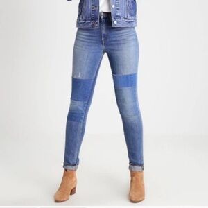 Levi's 721 Vintage High Rise Skinny Patchwork Jeans- Size 27